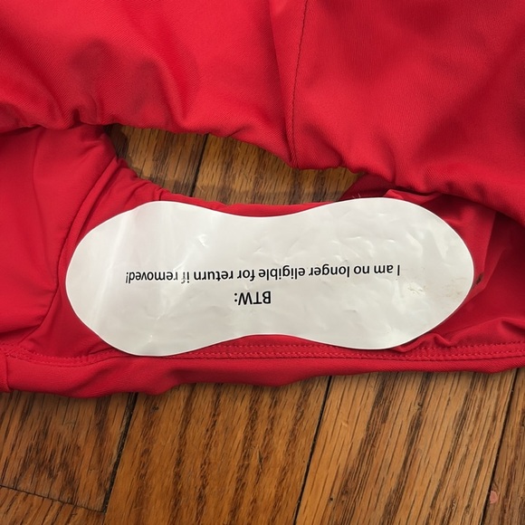 Andie Bikini Set Maui Top 90s High Waisted Bottom Cherry Red size S NWT - Picture 8 of 8